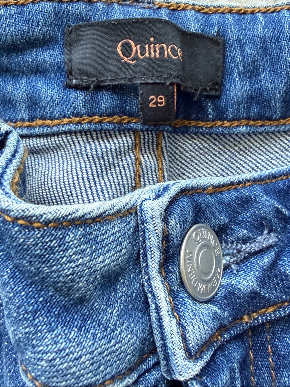 Quince Bella Stretch Relaxed Straight Jeans | Atlantic Blue, size 29P - Picture 5 of 7